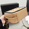 7A Women Brand Camera Caviar Fabric Shoulder Crossbody Box Makeup Casual Chain Bag 20cm