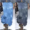 Skirts Woman Dress Spring Summer Wash Vintage Denim Skirt European American Street Casual Irregular High Waist Elegant Long Dress 230918