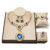 Комплект ожерелья и серег Дубай, позолоченный 18 карат для женщин, модные нигерийские свадебные украшения, оптовая акция