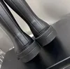 Женские резиновые сапоги, зимние непромокаемые дизайнерские роскошные сапоги до колена, каучуковые черные подошвы на толстом каблуке, размер щиколотки 35-40