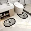 Bath Mats Non-slip Bathroom Mat U-shaped Rug Absorb Water Toilet Washroom Entrance Doormat Home Floor Carpet