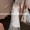 Véus nupciais sonhador longo véu de pérolas com apliques florais 3d branco marfim macio tule uma camada casamento para noiva velo de novia