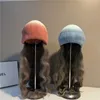 Knitted Wig Hats Women Long Hat Detachable Beanie Autumn Winter Warm Curly Hair Bonnets Casual Woolen 230920