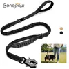 Dog Collars Leashes Benepaw Tactical Heavy Duty Leash Strong Frog Clip Traffic Handle Shock Absorbing Pet Bungee Lead For Walking Training 230919