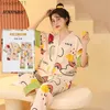 Women's Sleepwear Spring Cartoon Panda Nightwear Kawaii Girls Young Women's Pajama Sets Pyjamas Sleepwear Female Loungewear Pijama Mujer Homewear L230919