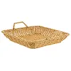 Plates Decor Tabletop Sundries Organizer Round Bread Basket Woven For Storage Plastic Kitchen Serving Holder Desktop