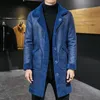 Mannen Lederen Faux Omkeerbaar Bont Shearling Imitatie Hertenleer Lange Jas Man Bovenkleding Geul Winter Bont Parka 230919