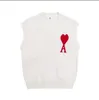 Automne et hiver nouvelle marque design pull femme classique lettre d'amour rouge col en V pull sans manches gilets hommes et femmes identiques