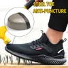 Stövlar arbete sneakers stål tå skor män säkerhet skor punkteringssäkra arbetsskor stövlar mode oförstörbar skor säkerhet 230918