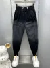 Dżinsy męskie czarny szary gradient w paski Hip Hop Harem Spodni jesienna najnowsza kowbojska spodni Wysokiej jakości odzież