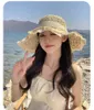 Fransız Saman Şapkası Kadın Yaz 2023 Yeni Seaside Hat Beach Yaz Dantel Saman Örgü Güneşlik Güneş Şapkası