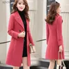 Men's Wool Blends Fashion 2023 Spring Autumn Women New Korean Anti-pilling Suit Collar Mid-length Woolen Coat Female Slim Loose Jacket Trend A680 L230919