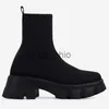 Boots Shoes Woman Boots Knitted Sock Boots Women's Thick-soled Short Tube Breathable Plus Size 43 Boots Platform Booties Heels J230919