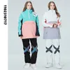 Skianzüge Skianzug Frauen Männer Reflektierende Hosen Snowboard Jacke Mit Kapuze Wasserdicht Winddicht Paar Schnee Kostüme Set Outdoor SK009 230918