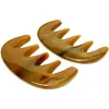 Hårborstar Natural Ox Horn Gua Sha Massage Comb för huvudhalsens kroppshälsovård Relax 5-Tooth Widened Meridian Comb Keratin Anti-Hair Loss 230918