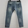 nieuwe aankomst heren designer jeans donkerzwart borstel verf vouw mode heren jeans slanke motorfiets biker hiphop broek topkwaliteit siz223u