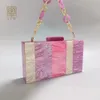 Torby wieczorowe torba kobieta luksusowe akrylowe designer ślub elegancki torebka impreza portfel fioletowy ramię Crossbody jakość 230918