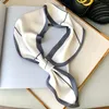 Vintage Silk Scarf Women Double-Sided Bundna Ribbon smala halsdukar Handväska smala remmar Hår kvinnlig