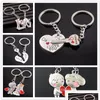 5 stylów metalowych miłośników kreatywnych miłośników breloków I Love You Heart Key Ring Lover Romantyczne dostosowanie łańcucha samochodów Dhefu