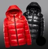 "Men's Shiny Winter Windproof Down Jacket with Hood - Warm Hip Hop Coat, Ideal for Couples - Stylish Hooded Jacket & Sweatshirt Combo"