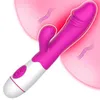Dorosły masażer Nowe wibratory królika dildo dildo dla kobiet podwójne wibracje masturbacja silikonowa masaż stymulacji łech