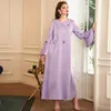 Etnik Giyim Abaya Dubai Türkiye Arap Müslüman Müiliye Elbise İslam Lotus Kılıf Kadınlar İçin Fas Vestidos Robe Musulman Longue Femme