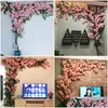 Flores decorativas grinaldas yumai falso flor de cerejeira árvore rosa sakura festa artificial fundo parede decoração loja janela decoração dr dh73n