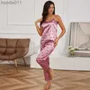 Vêtements de sommeil pour femmes pijamas sexy lingerie de lingerie pyjamas setwears satin cami gilet avec pantalon nocturnes pyjama fémme pijama mujer pj l230919