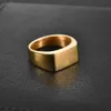 Wedding Rings Fashion Men's Stainless Steel Rings Smooth Black Width Signet Square infinity Finge Ring Hiphop Male Wedding Party Jewelry Gift 230919