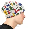 Berets Piet Mondrian Composição Giclée Art Minimalismo Bonnet Homme Chapéu Fino Geométrico Skullies Beanies Caps para Homens Mulheres Estilo Chapéus