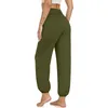 Calças femininas mulheres harem cintura alta flowy yoga corredores com bolsos pijamas calças casuais solto sweatpants pantalones de mujer