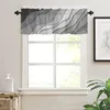 Curtain Black Gray Gradient Modern Geometric Abstraction Short Curtains Kitchen Wine Cabinet Wardrobe Window Small Home Decor