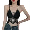 Canotte da donna Stile estivo Francese Gancio retrò Fiore Canotte vuote Sling Puro desiderio Sexy Costruzione sottile Può indossare reggiseno Donna Fuori B3399