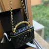 Women Designer Luxury Bag 23B Pearl Handle Chain Bag Box Bag Pearl Plus Rhinestone Handle Shoulder Bag Crossbody Bag Handbag Celebrity Fate Box 19cm