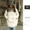 Women's Trench Coats Women Brand 2023 Fashion Long Winter Jackets Thick Ladies Hooded Down Jacket Parka Plus Size Black/White S-4XL E0632