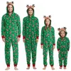 Bijpassende outfits voor familie 2023 Kerst Elandprint Volwassenen Kinderen Schattig Oor Capuchon Rompertjes Rits Overalls Jumpsuits Look 230918