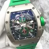 Orologi da polso svizzeri di lusso Richardmill Orologi meccanici automatici da uomo RM1101 Orologio da uomo Data Mese Ora Volo Indietro Salto 50x427mm Meccanico automatico