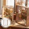 Cadres en verre photo fleur séchée Po bricolage presse creuse Collage approvisionnement en bois spécimen en bois