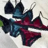 BRAS SETTS BRAS SETS ELEGANT VALVET SOLE LINGERIE SET THIN COMON CRASSIERE Women Underwear Wire Free Brodery Sexy BH Panties L230919