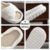 Slippers 2023 New Fashion Cross Cotton Linen Women Summer Home Thick Platform Flat Slides Floor Mute Comfort Flip Flops 230919
