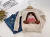 Pullover Kinderpullover 23 Witner Warmer Strick-Oberbekleidung mit 3D-Druck für Mädchen 230918