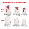 Christmas Double Layer Sublimation Blank Santa Sacks DIY Personalized Drawstring Bag Gift Pocket Heat Transfer Christmas Decorations birdone