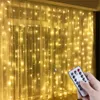 Andra evenemangsfestleveranser År Garland LED Copper Wire Curtain Fairy Lights 3 Meter Home Window Bedroom Christmas Wedding Decoration Pink Lamp 230919