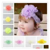 26 Colors Baby Lace Flower Hair Band 2 Styles Silk Rope Knitted Elastic Headband Head Bands Accessories Drop Delivery Dhps2