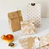 Present Wrap 24sets Tack Kraft Paper Bags Prickar Zigzag Wedding Birthday Party Favor Bag Packing Bakery Cookies Supplies