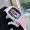 Часы Richarmill Автоматические механические часы Наручные часы Swiss Seires Женская серия RM07-01 Порошковая керамика с красной губой Титановая машина WN-NH80
