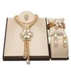 Ensemble de boucles d'oreilles et collier plaqué or 18 carats pour femmes, bijoux italiens de haute qualité, pendentif papillon élégant, Bracelet, bijoux de fête