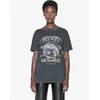 Bings Vintage Motorcykel T Shirt Letter Print Washed T-shirt Los Angeles Aninee Black Grey Cotton Women Kort ärm Tee259N