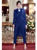 Męskie garnitury damski Western Suit 3 sztuki dopasowane ciało długie eleganckie niestandardowe sukienka formalna Tuxedo Bankiet