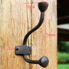 10 datorer Vintage Coat Rack Cast Iron Hook Brown Hat Wall Hooks School Farm Tack Hall Closet Set Lead Collar Keys Hanger Holder Brown199P